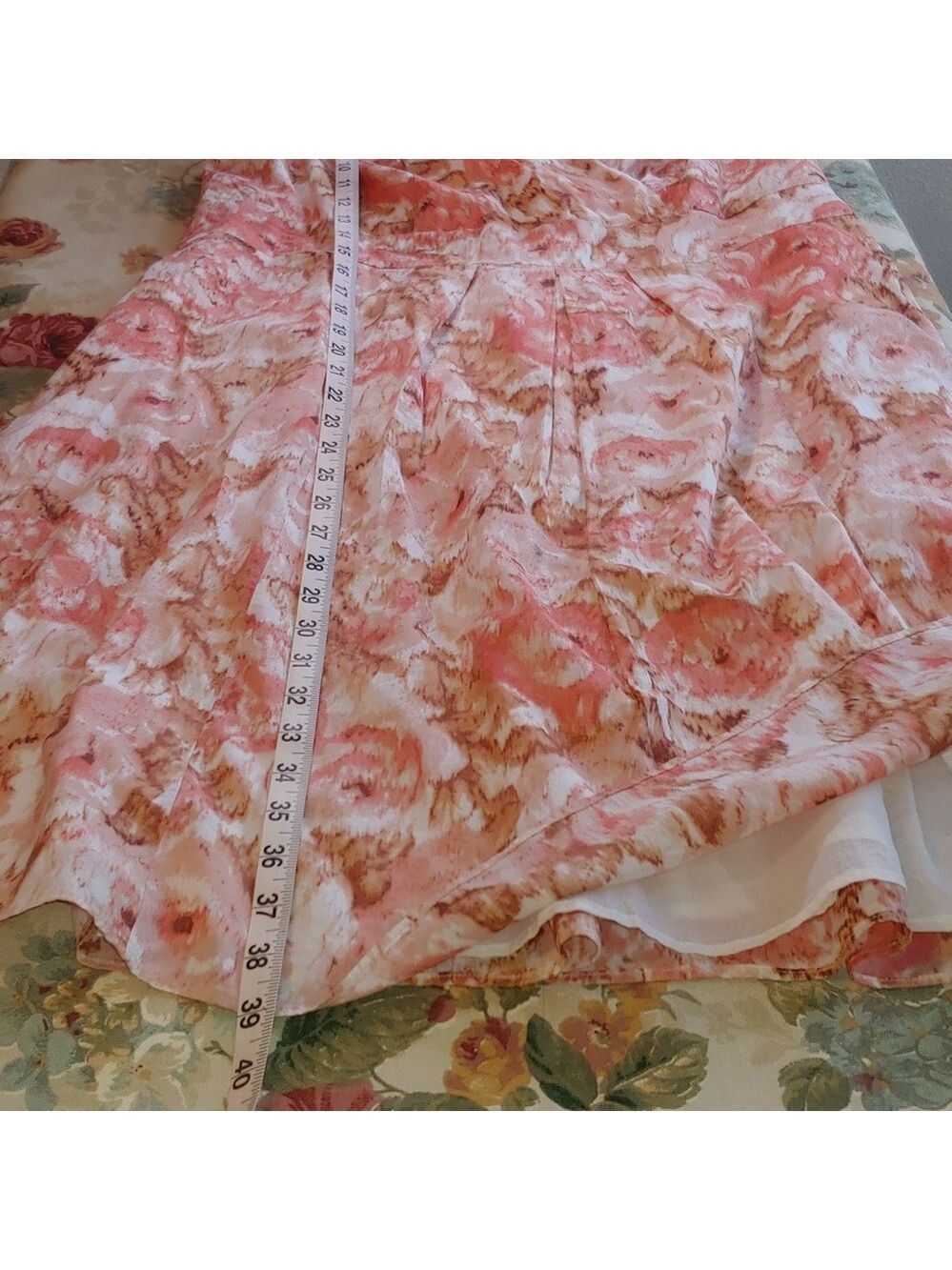 Lands' End New Cotton Floral Dress with Wrap V-Neck in Peach Multi size 14 NWT - Picture 13 of 16